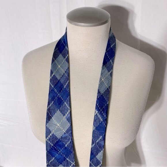 Vintage Gold City Blue Plaid With Teddy Bear Tie - Picture 8 of 10